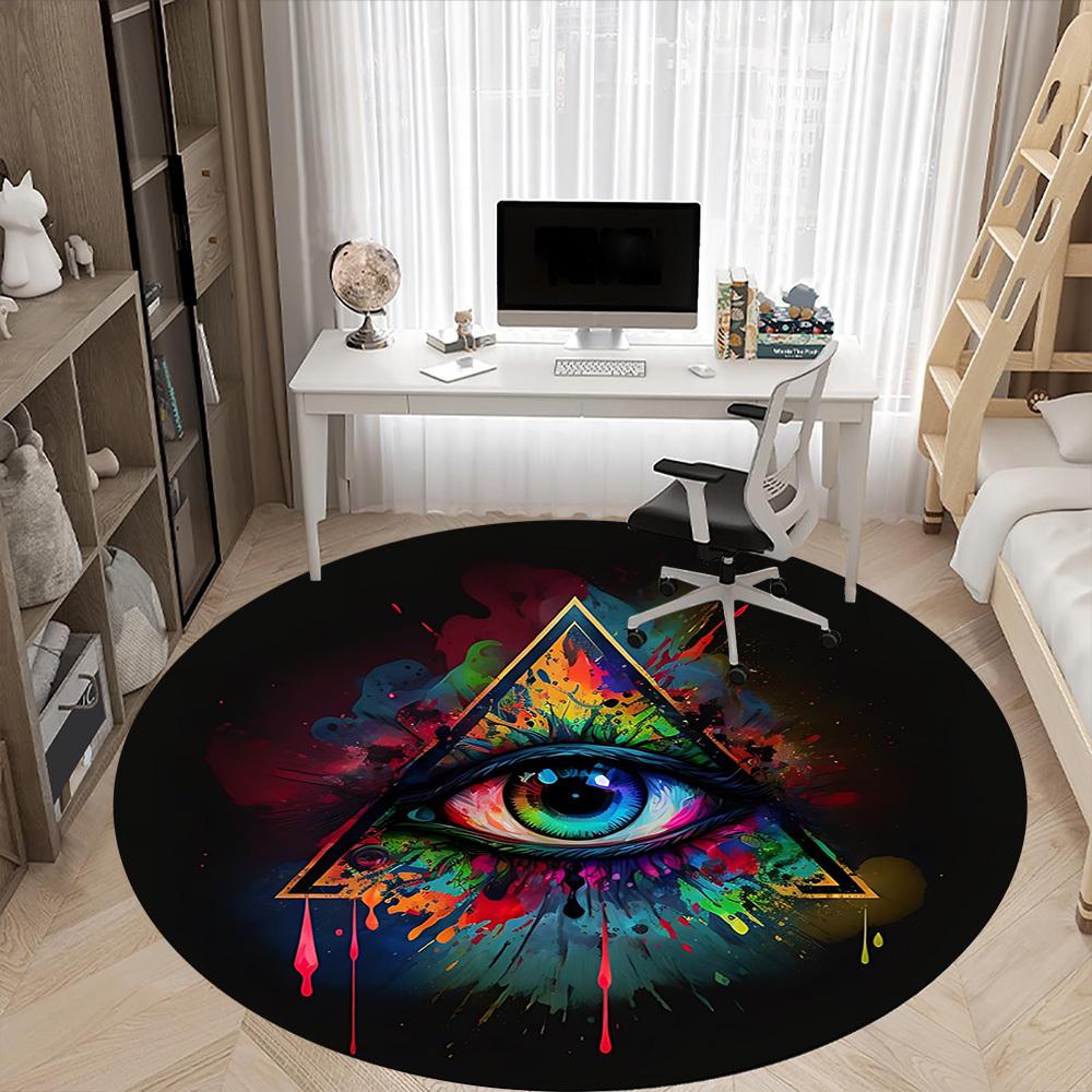 1pc Eye Triangle Chair Carpet for Office, Non slip, Soft and Durable Office Rug