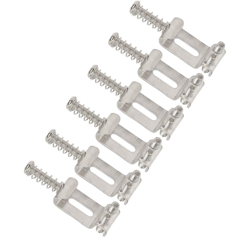 6PCS Silver Guitar Bridge Saddles Metal Bridge Saddle Replacement  For Guitar