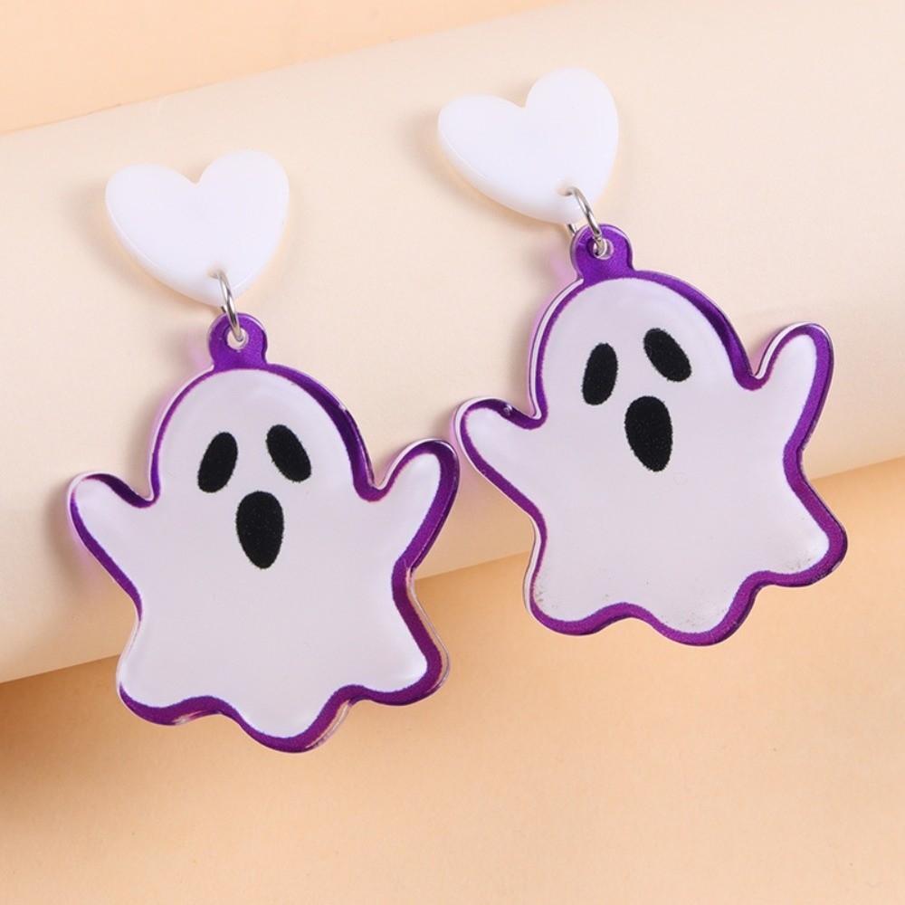 Heart Halloween Earrings Bat Pumpkin Dangle Earrings Aesthetic Cute Ghost Ear Studs  Unisex