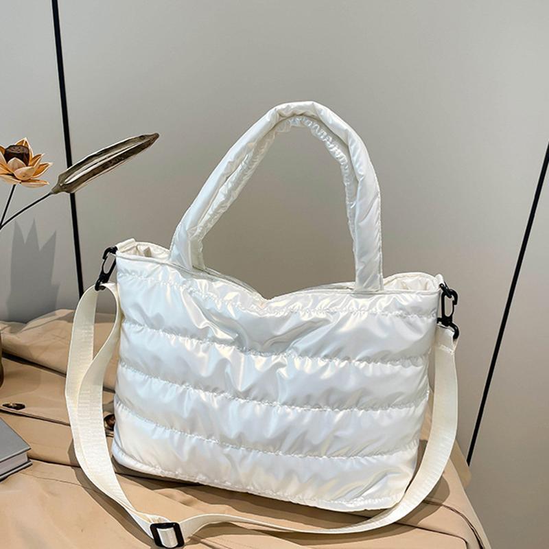 

Women Fashion Nylon Embroidery Thread Crossbody Bag Winter Solid Color Handbag for Women Creative Birthday Gifts 34x17x23cm