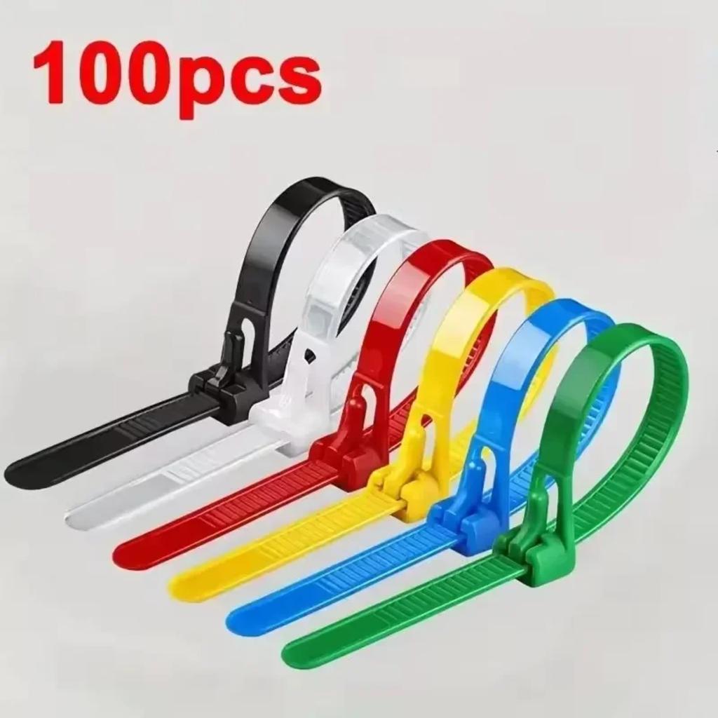Reusable Cable Ties Nylon Material Removable Design Adjustable Ties for Home Office Cable Organizer Marker Cable Tidy Durable