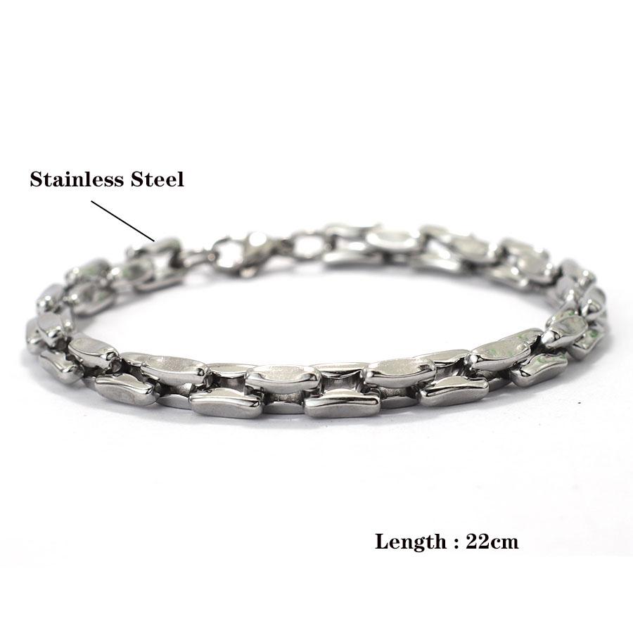 New Hiphop Stainless Steel Chain Bracelet For Men Silver Color Punk Link Braclet Bangle Gifts For Boyfriend Accessoires Homme