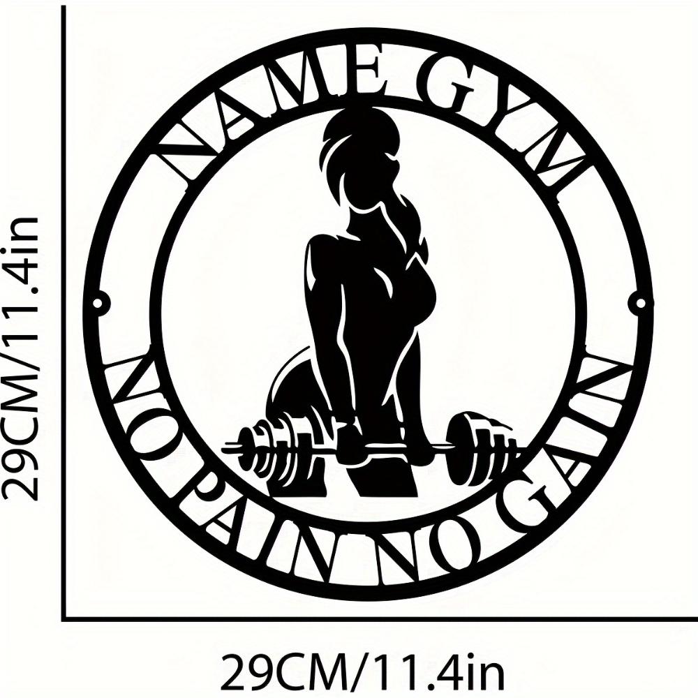 Metal Wall Art Vintage Gym Sign for Home Workout Room Motivational Weight Lifting Decor