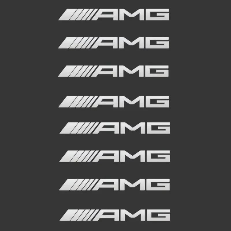 4/8PCS Mercedes-Benz AMG 3D Metal Car Stickers Car Interior Styling Decal W205 W203 GLC GLK W206 W220 A180 W211 Modification