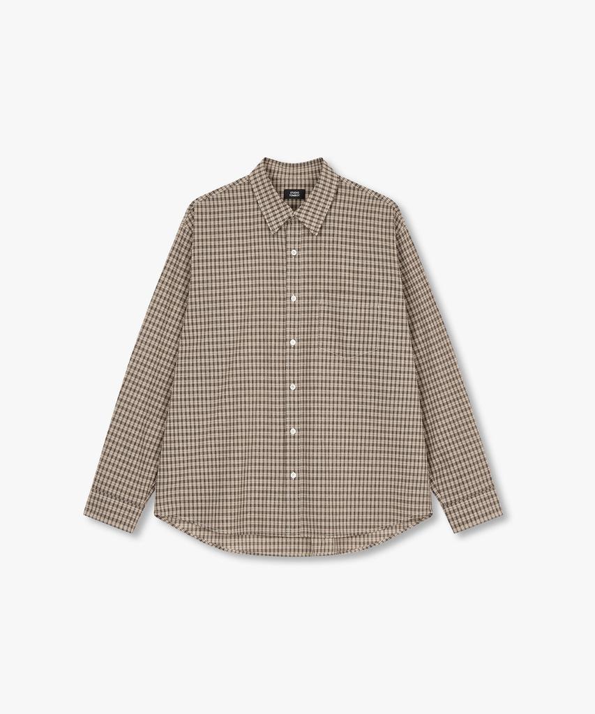 STUDIO TOMBOY [Men] Regular Fit Small Check Shirt_Khaki 9155321210