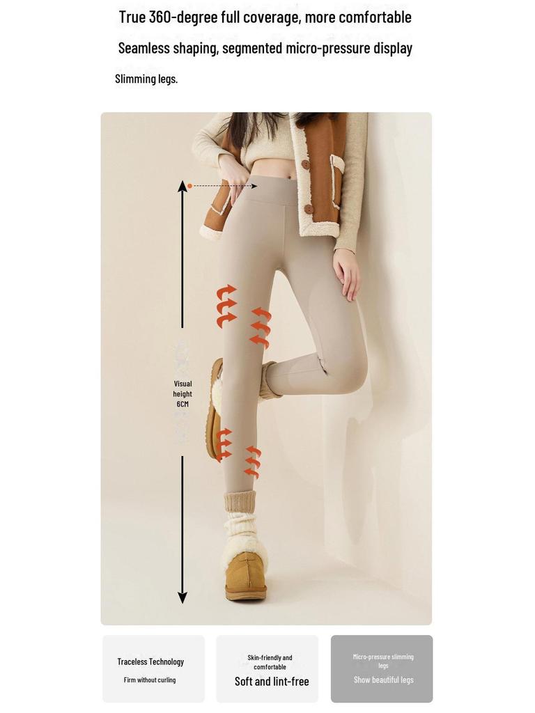 Plüsch-Leggings für Damen: 2024 Verdickte Lammfell-Baumwollhose für Herbst und Winter.