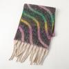 Rainbow Plaid Lines Imitation Cashmere Warm Shawl Scarf Autumn And Winter Fashion Versatile Fringed Commuter Scarf