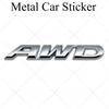 High-quality Modification 3D Metal Stickers AWD Four-wheel Drive Logos Two Sizes P Scratch Cover DIY Decoration Car Accessories