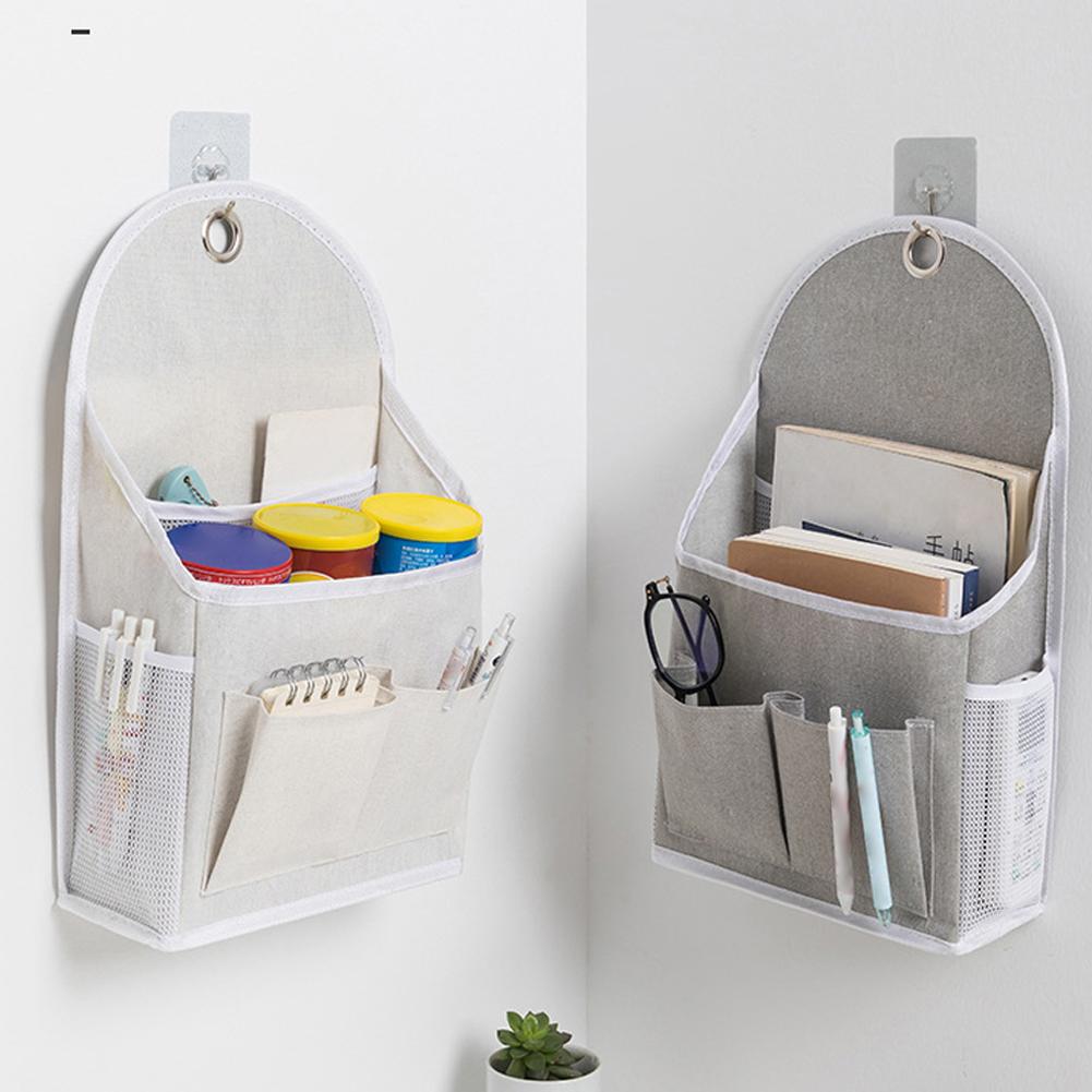 Wall Mounted Storage Bag Fabric Hanging Storage Bag for Dormitory Wall Door Bags Dual-Pocket Side Mesh Organizer Holder