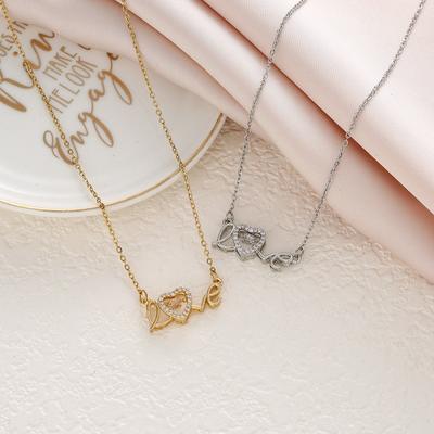 LOVE Clavicle Necklace Women's Fashion Simple Personality Titanium Steel Necklace