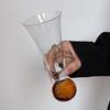 Creative Transparent Glass Drink Cup Horn-shaped Ball Shape Bottom Glass Milkshake Cup INS Style Ice Cream Cup Smoothie