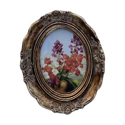 Ovaler Bilderrahmen 4x5 Zoll Galerie Kunst Handbemalt Heimdekoration Retro-Stil für