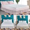 18 Inch Drop Lace Bed Skirts Wrap Around Ruffled Wrap Around Elastic Bed Skirts Without Bed Surface Twin Full Queen King Size