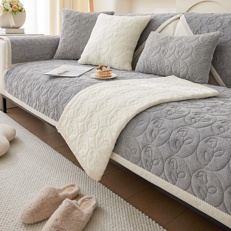 

Подушка для дивана из молочного волокна, зимняя утолщенная флисовая подушка, нескользящая кожаная накидка на диван, тканевый чехол 70*70cm