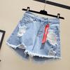 Summer New Denim Shorts Loose Wide-leg Hot Pants Light-colored Thin High-waisted Girls Irregular Pants