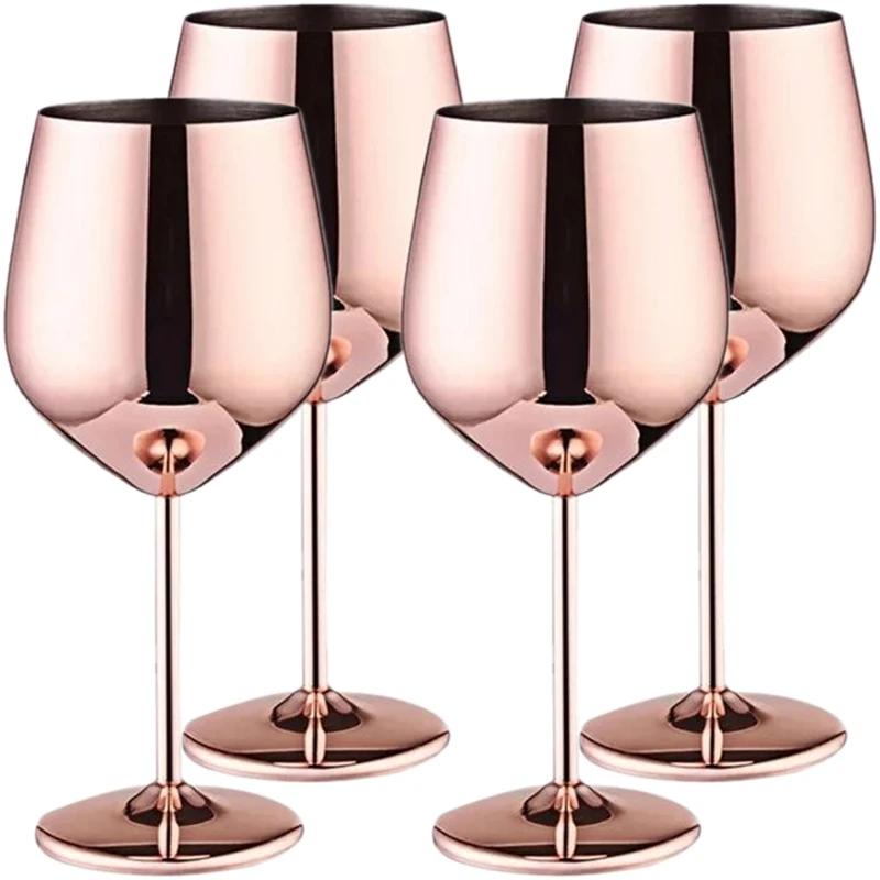 4Pcs Stainless steel wine glasses unbreakable metal cocktail glasses 220ml for drinking cocktails and wine in the at bar Cup