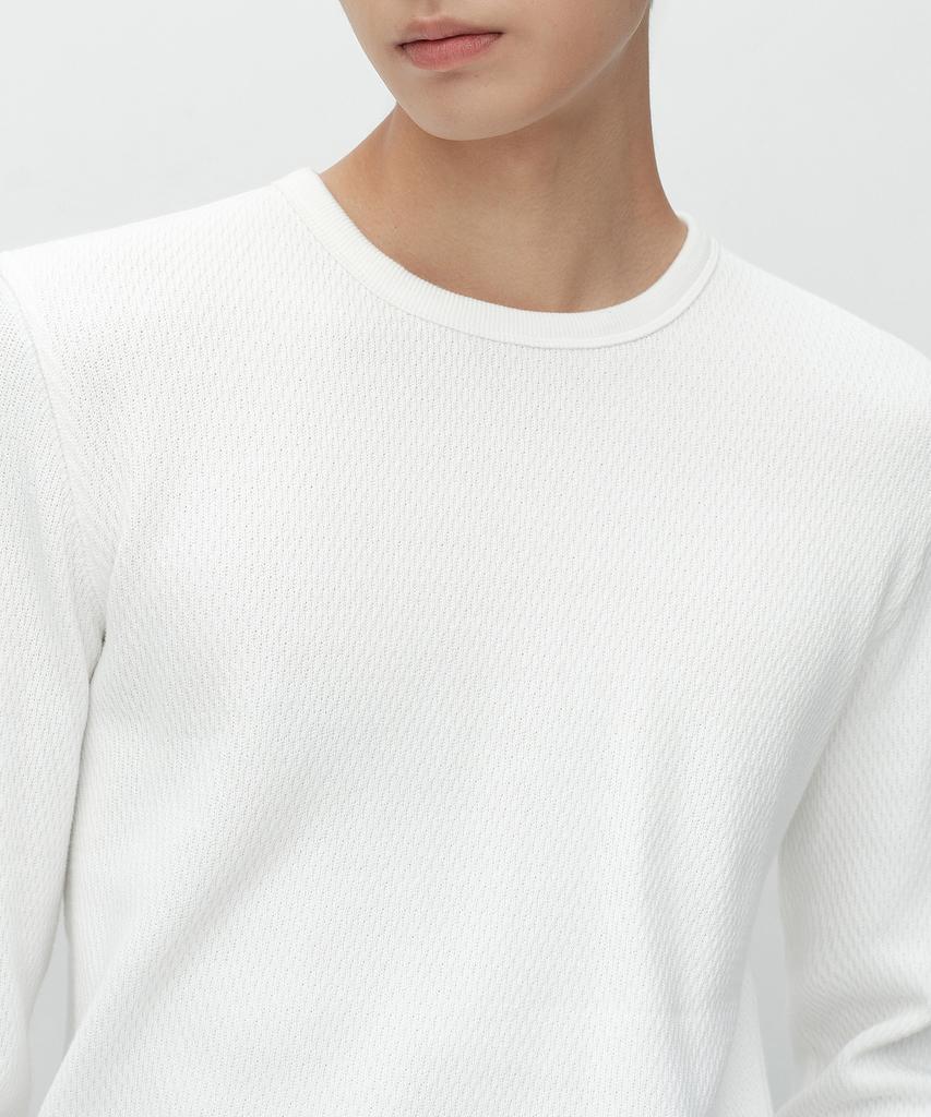 MUSINSA STANDARD Thermal Basic Crew Neck Long Sleeve T-Shirt [Ivory]