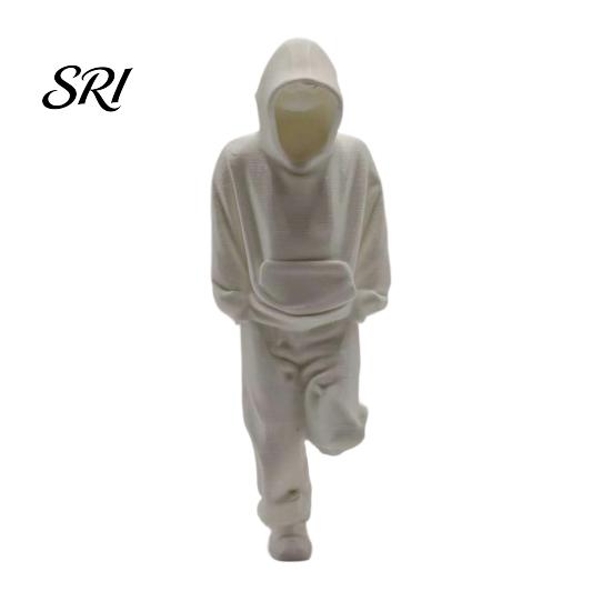 3D Printed Ornament Thinker Figurine, Sweatsuit Man Statue for Home Office Decor Desk Bookshelf Decor, Collectible Ornaments Men Women Figurine
