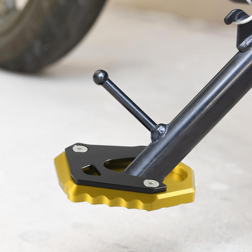 X AUTOHAUX Honda Monkey 125 2018-2023 Aluminum Alloy Gold Tone Motorcycle Kickstand Side Stand Plate Pad 1 Set