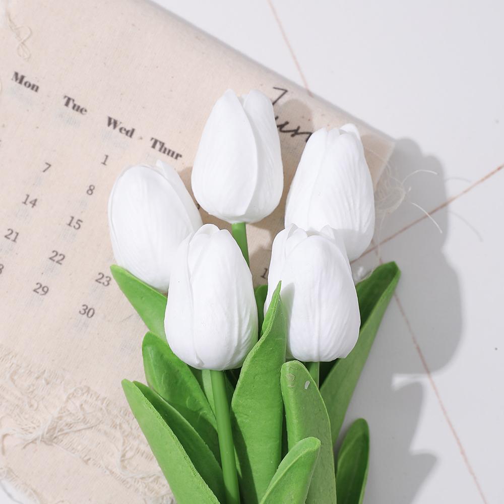 3/5Pcs Tulip Artificial Flowers Bouquet 33CM Fake Flowers for Home Decor Garden Wedding Marriage Decoration Flower Arrangement