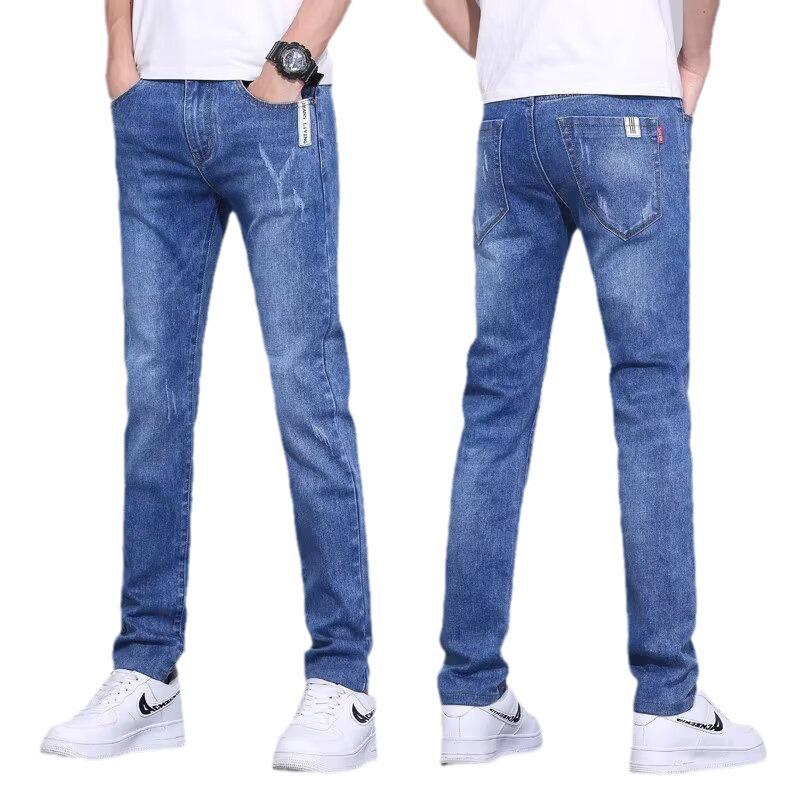 2024 Men's Slim Straight Summer Elastic Jeans - Trendy, Casual, Versatile, Long Pants