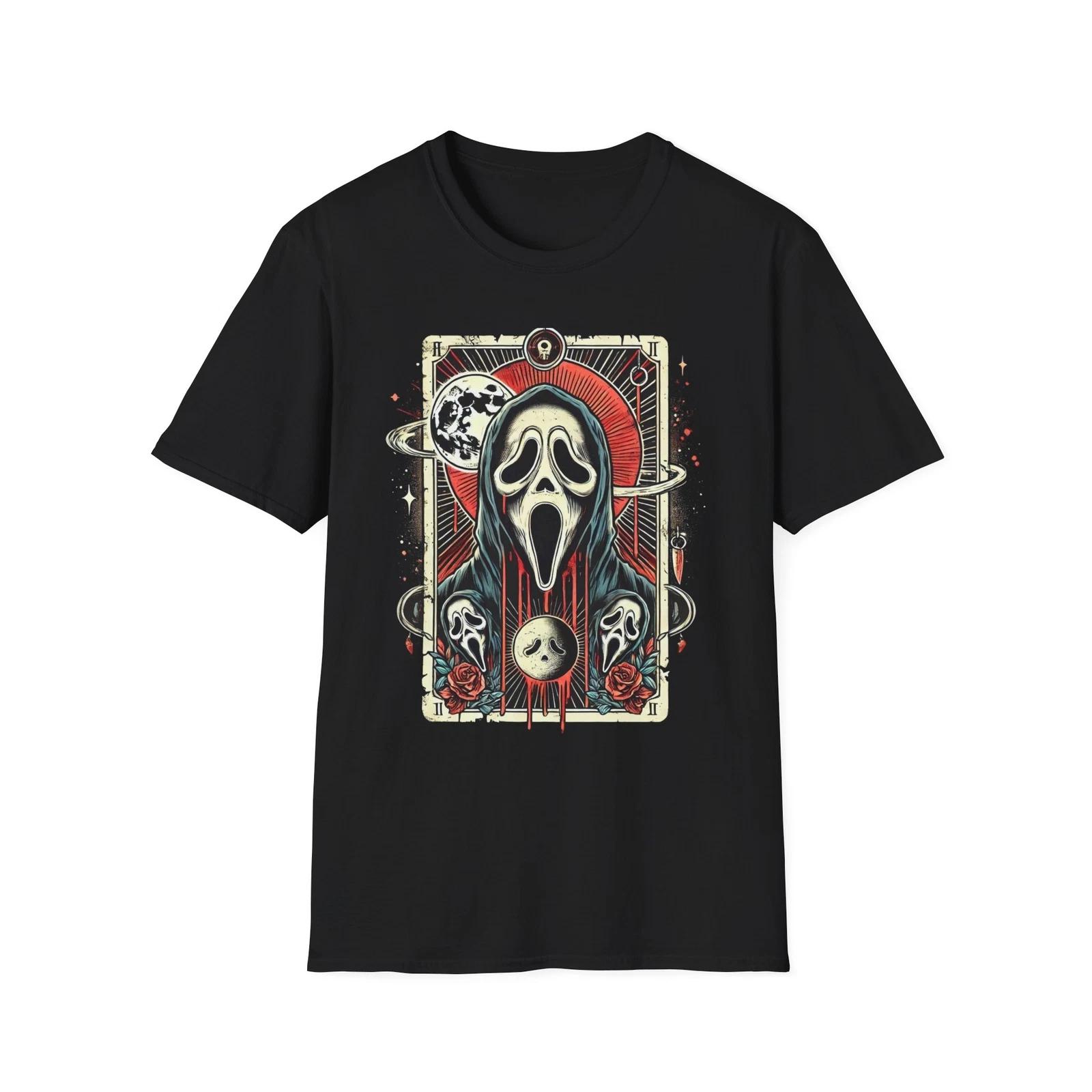 Men s and Women s T-shirts Ghostface Tarot Card T-Shirt – Scream Horror Slasher Tee S