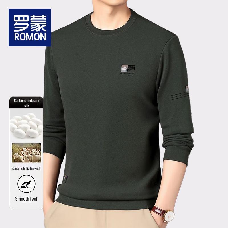 Luomeng Men's Fleece Lined Round Neck Sweatshirt
