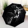 1pc Cat Profile Automatic Opening/Closing Umbrella with Operation & Windproof Canopy yy260311040