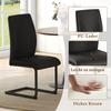 2-piece Set of Black PU Dining Chairs: Black Metal Legs, Ergonomic Design, Comfort and Aesthetics In One.