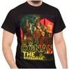 Conan der Barbar Retro Grafik T-Shirt Conan hält und Wort Barbar Schwarz Retro Conan Film T-Shirt Heavy Metal Fantasy Stil