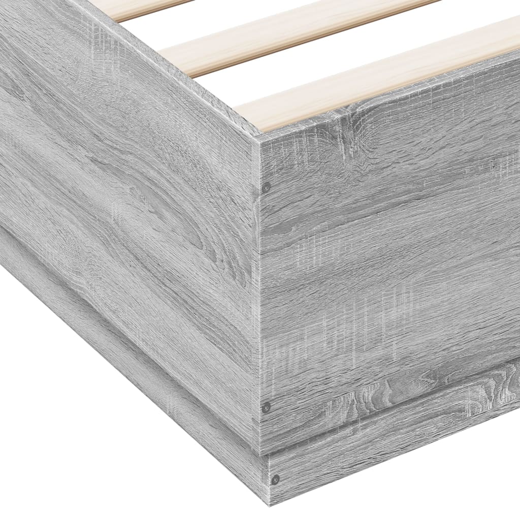 Bed Frame Gray Sonoma 140 x 200 cm Particleboard