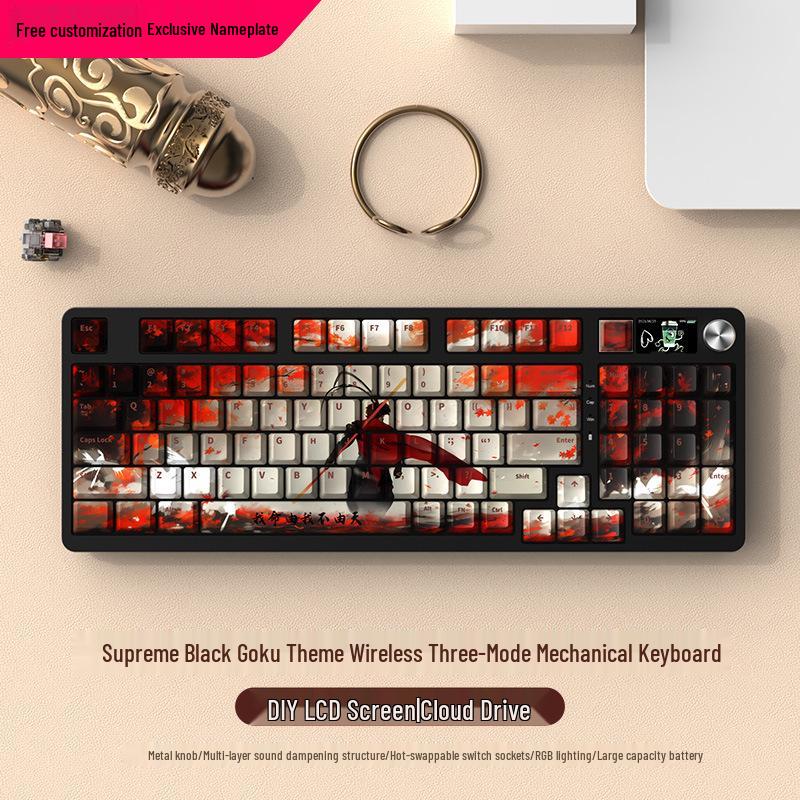 Wireless Bluetooth Mechanical Keyboard - 98-Key, Blue Switch, Silent for Gaming/Esports, High-Design for Girls/Office Use.