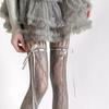 Spring/Summer Hollow Lace Bow Tie Mesh Pantyhose, Y2K Style Tights, Japanese Retro Drawstring Mesh Pants