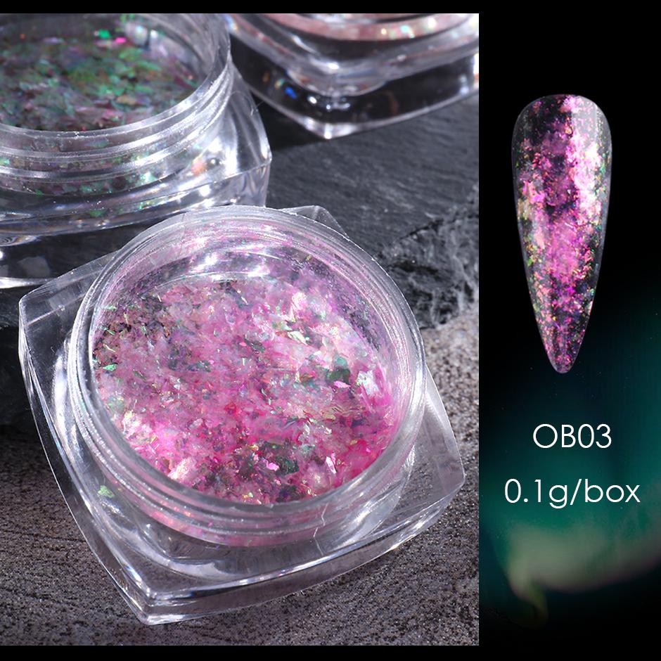 1 Box Aurora Opal Flakes Glittter Nail Sequins Sparkly Paillettes Nail Art Decoraiton