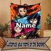 Custom Name Personalized Demon Slayer Print Blanket, Home Decor, Bedroom, Sofa, Camping, Couch, Gifts for Birthday Christmas
