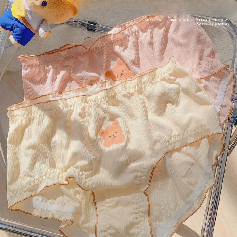 Summer Thin Plus Size Women Panties Simple Sweet Comfortable Breathable Soft Underwear