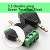 4pcs 3.5mm  Balun Male To Screw Terminals Female Adapter Easy To Use for Microphones & Earphones Without Soldering