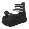 Fashion 8CM New Summer High Platform Women Sandals Wedges Bling Rhinestone Shoe Fashion Outside Chunky Sandals Beach Casual Slides Woman