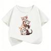 Lovely Cat Graphic Kids Tshirts Summer Short Sleeve Tees Cartoon Boys Girls Clothes Kawaii Kitten Tops Y2K Tshirt