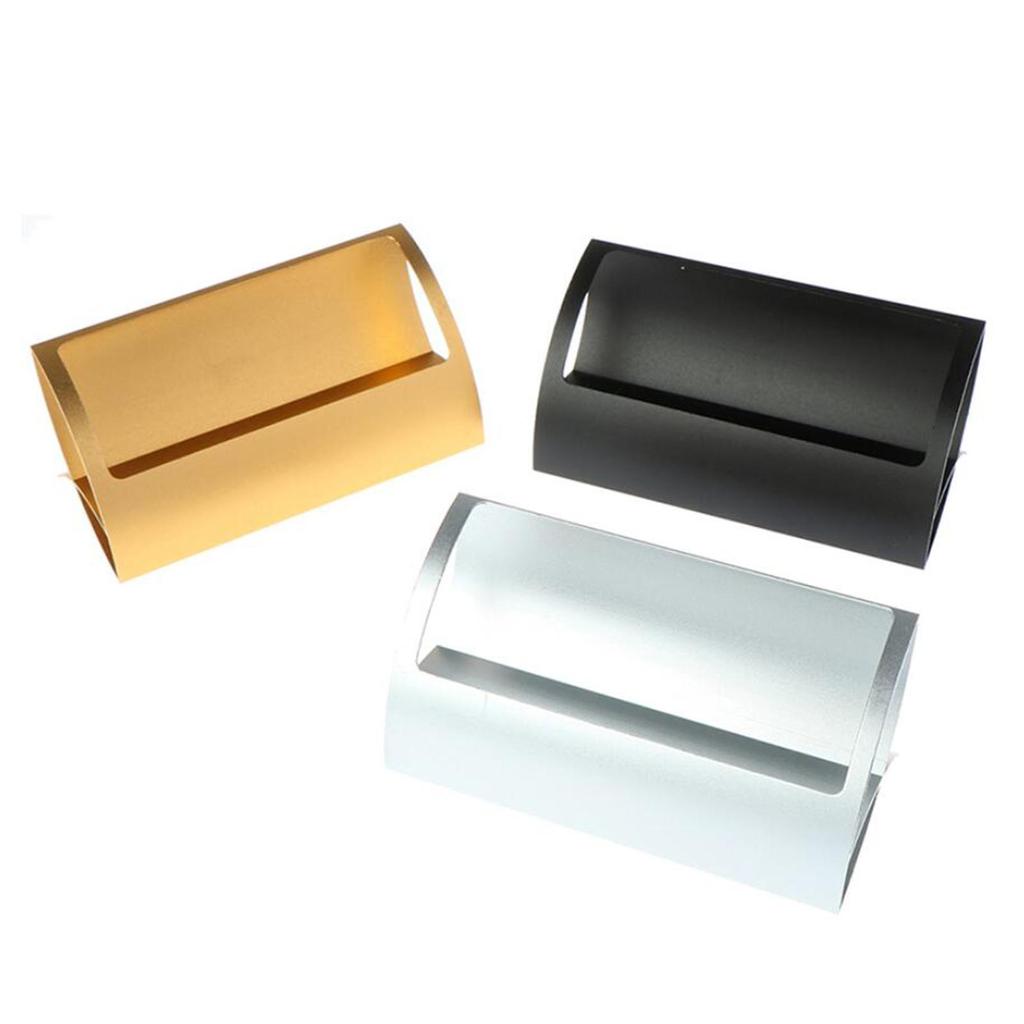 Stylish Aluminum Alloy Desktop Q Shape Business Card Holder for Tradeshows