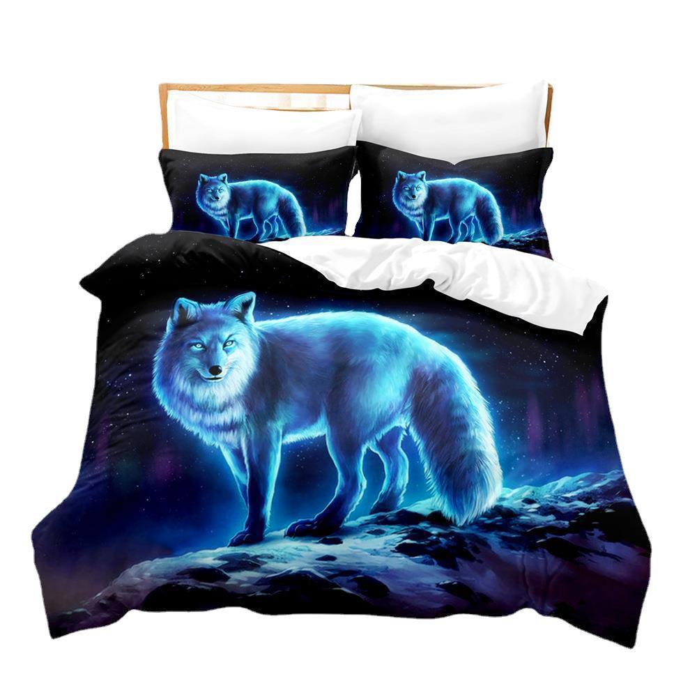 Animal Series To Customize 3D Wolf Digital Printing Quilt Cover Home Textile Three-Piece Set Customization