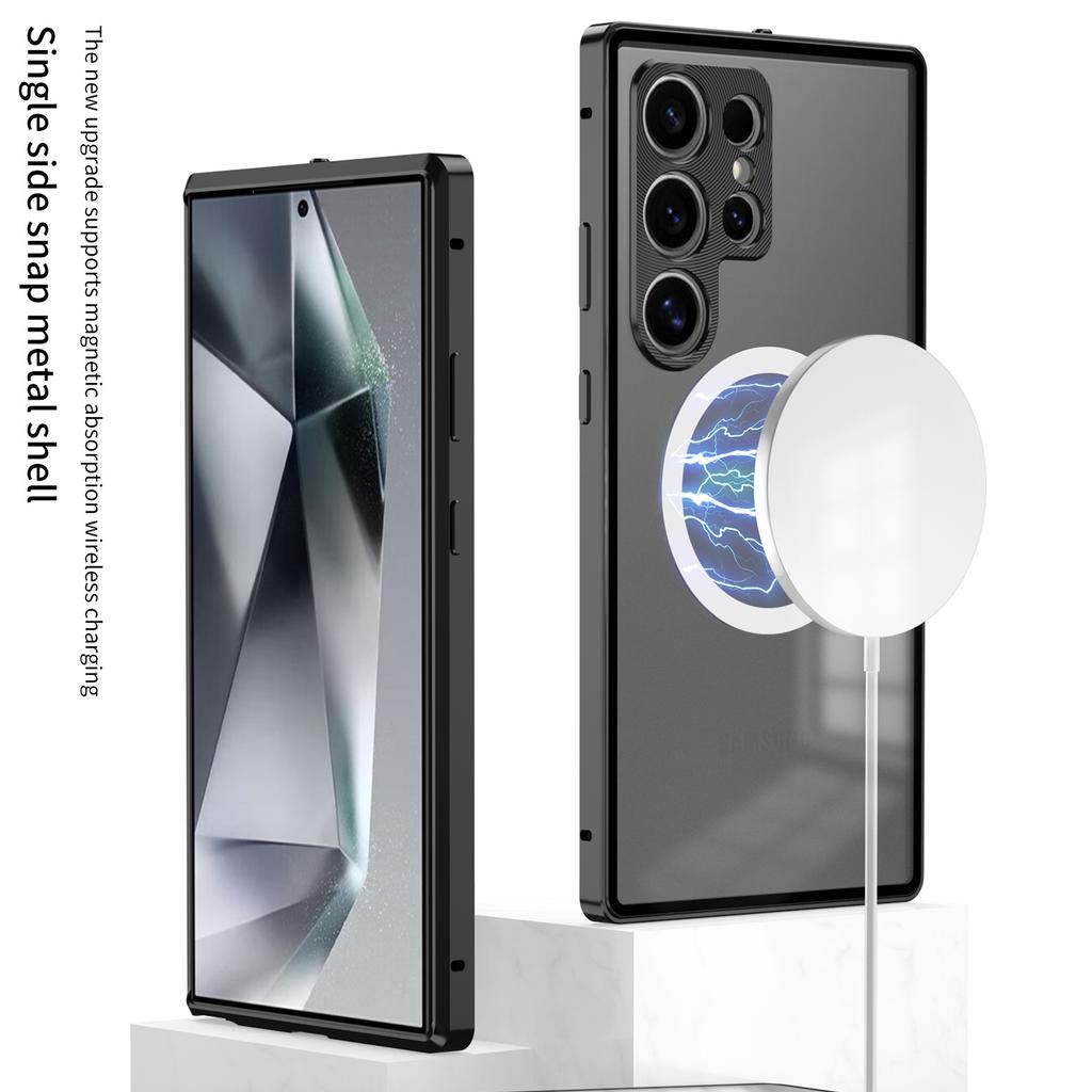 Suitable for Samsung S25ULTRA Buckle Mobile Phone Case S24PLUS Metal Single Sided Magnetic Eye Protection Cover