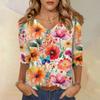 3/4 Sleeve Shirts For Women Cute Print Graphic Tees Blouses Casual Plus Size Basic Tops Pullover