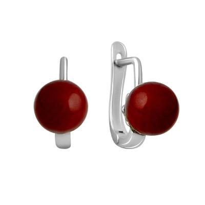 Silver Earrings with Coral (2136255)