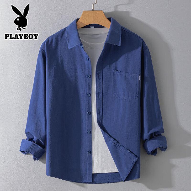 Playboy Men s Pure Cotton Long Sleeve Casual Shirt 3XL