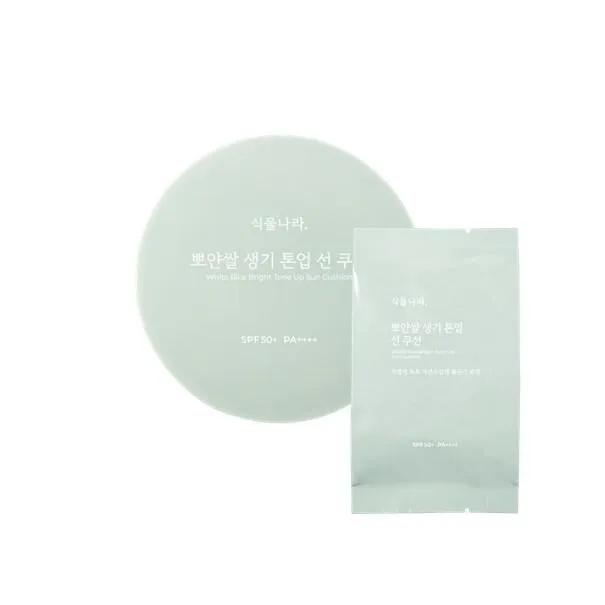 Shingmulnara White Rice Bright Tone Up Sun Cushion 15g Refill Set 04 Green