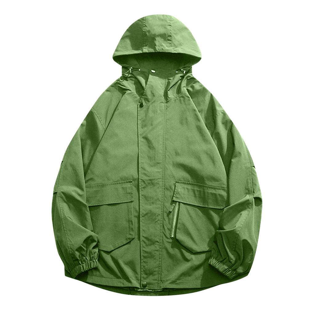 Men's Casual Sports Jacket Waterproof Lightweight Hooded  Hiking Golf Raincoats With  Pockets