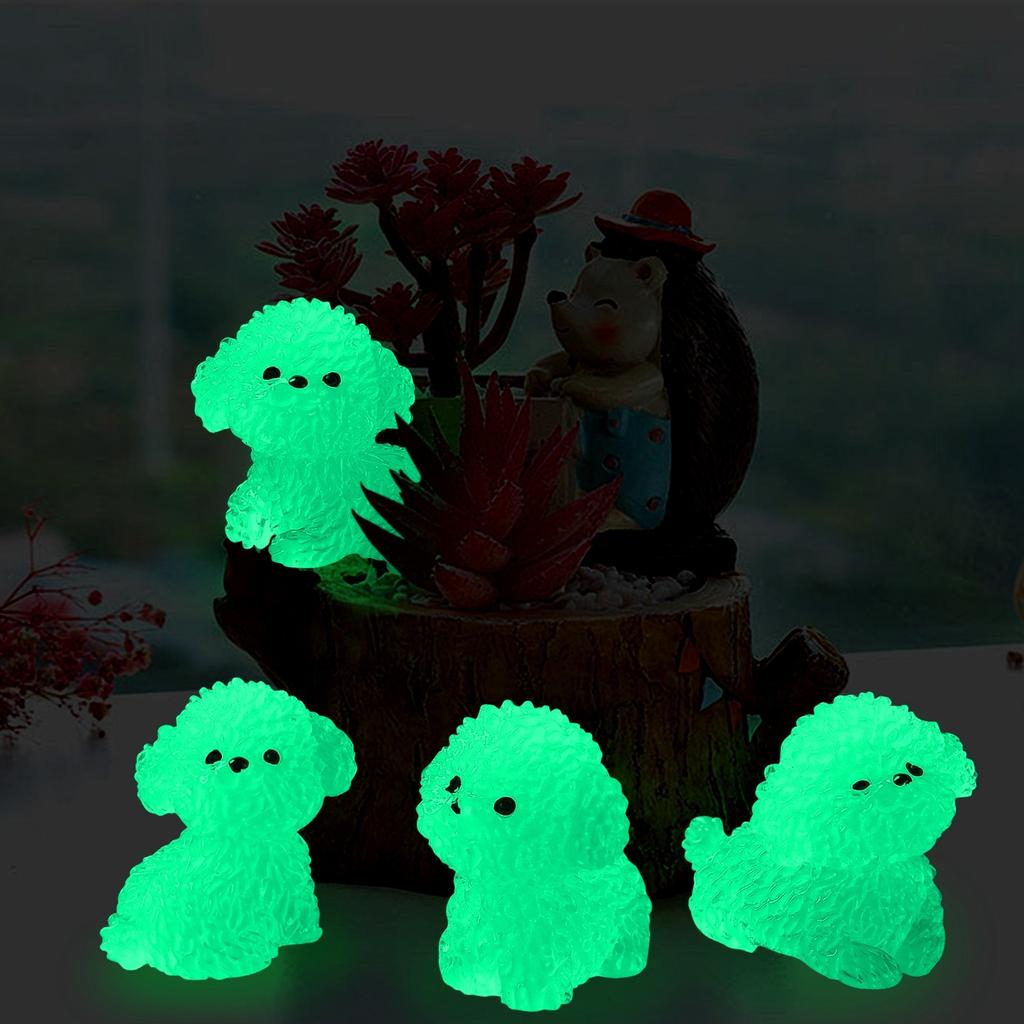 Svítící ve tmě Roztomilé Štěně Mikro Květináč Krajinářský Widget Světlo na Středovou Konzoli Auta Pes Vhodné pro Zahradu Domácí Doplňky DIY Materiál
