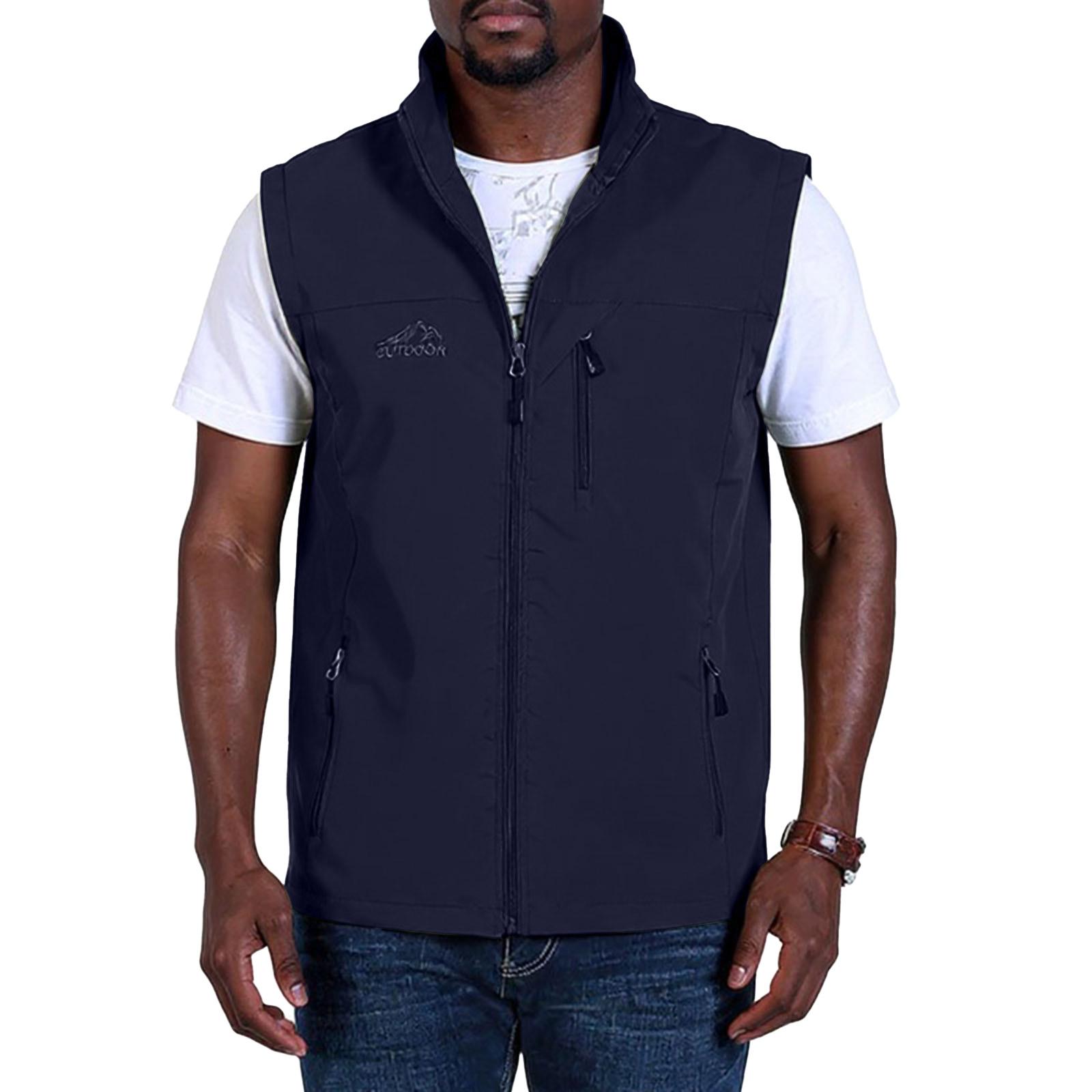 

Men s Outdoor Leisure Photography Fishing Multiple Pockets Big Size Vest XL синий