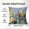 Oil Painting Venice Town Pillow Case Plush Fabric Soft Pillowcase Double Sided Print Cushion Cover Throw Pillow Cover